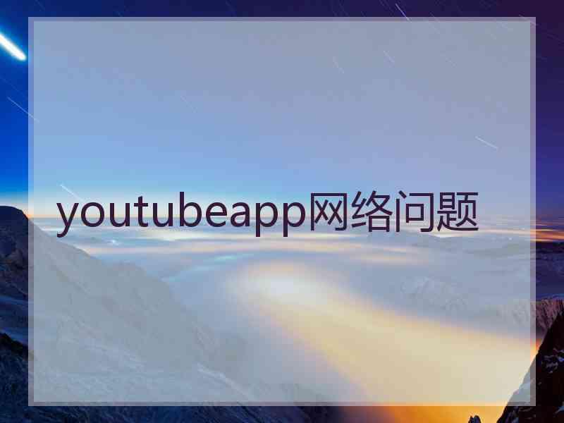 youtubeapp网络问题