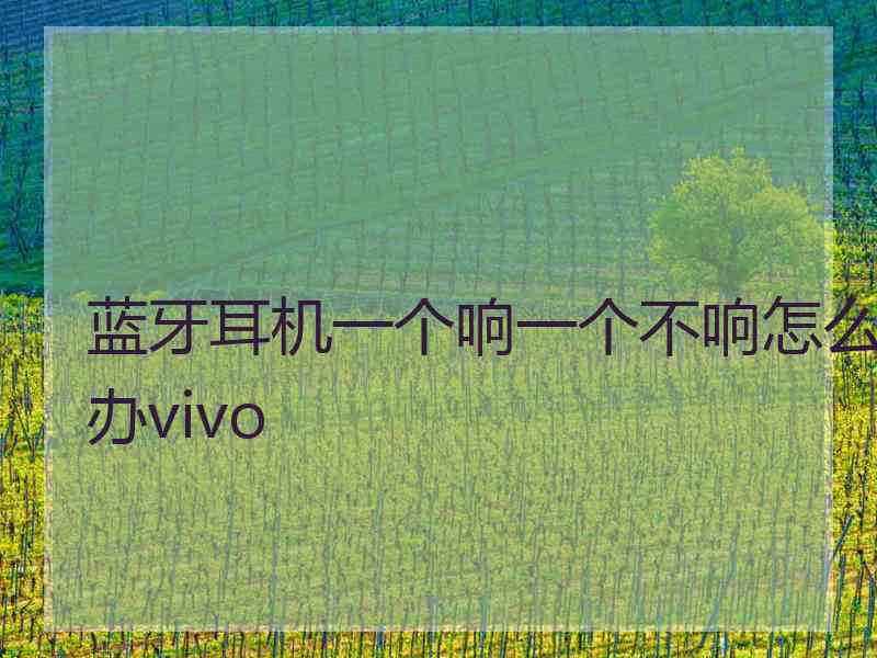 蓝牙耳机一个响一个不响怎么办vivo