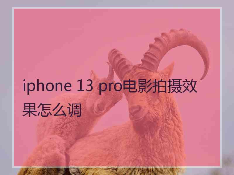 iphone 13 pro电影拍摄效果怎么调