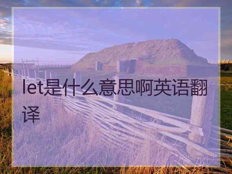 let是什么意思啊英语翻译