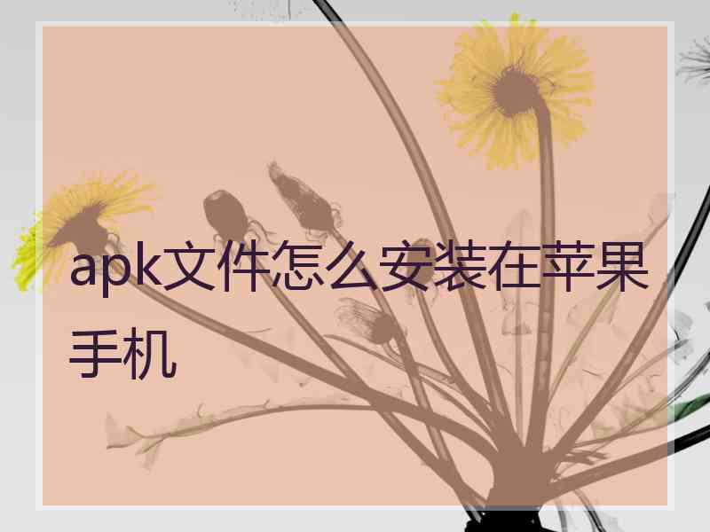 apk文件怎么安装在苹果手机