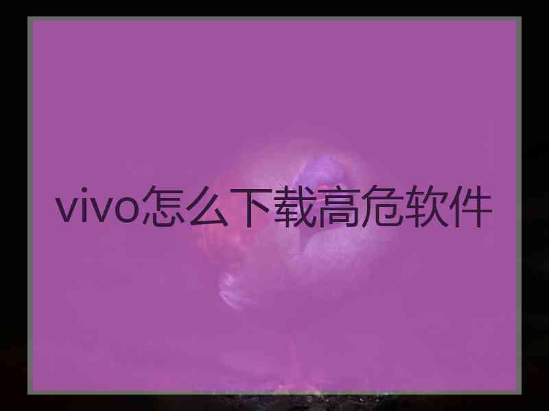 vivo怎么下载高危软件