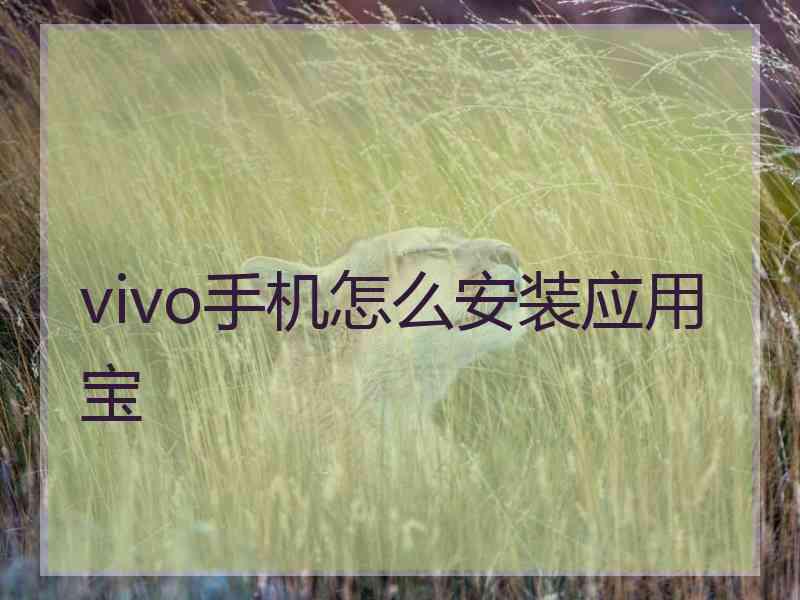 vivo手机怎么安装应用宝