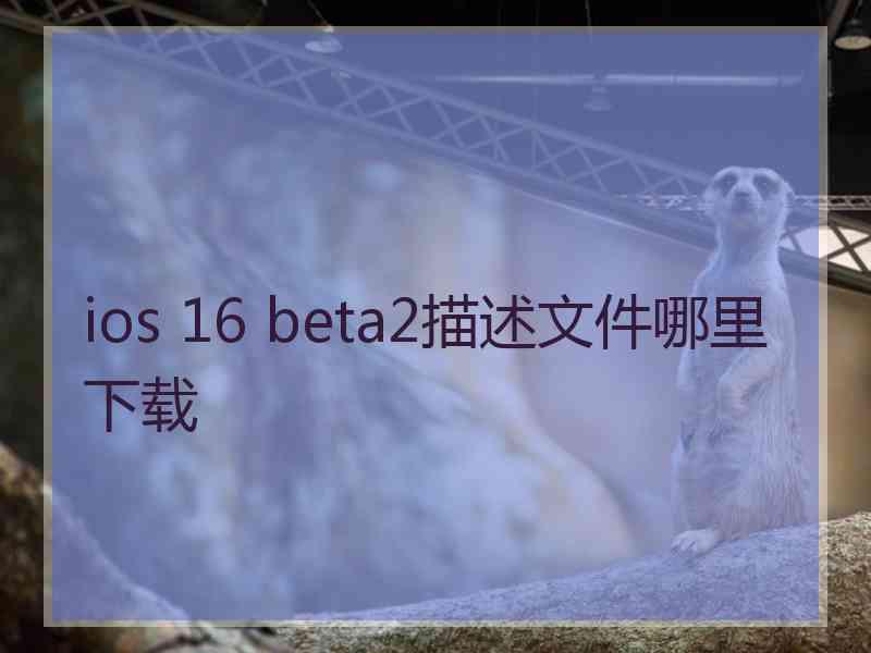 ios 16 beta2描述文件哪里下载