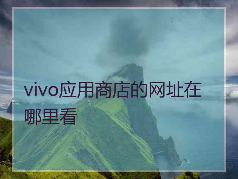 vivo应用商店的网址在哪里看