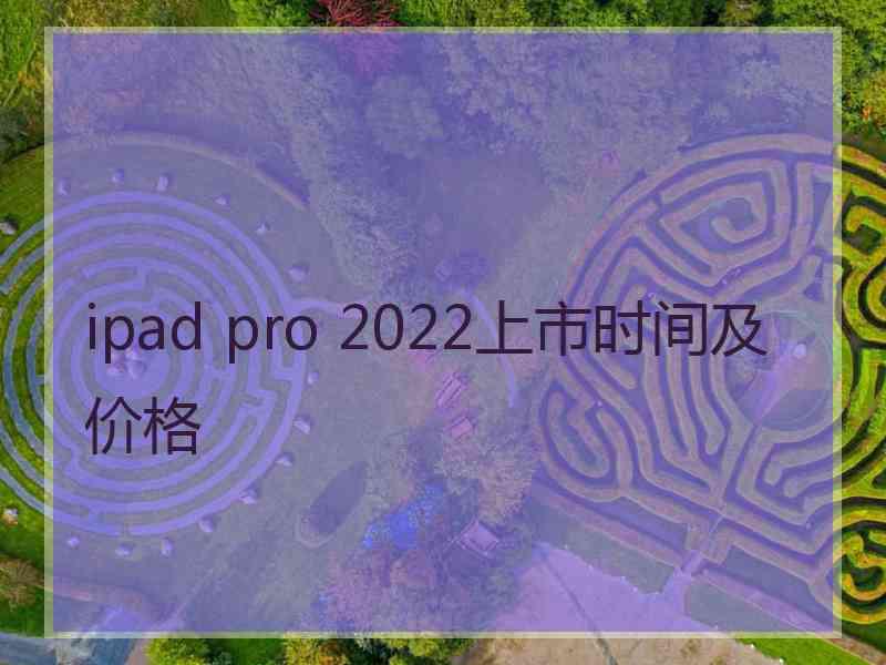 ipad pro 2022上市时间及价格