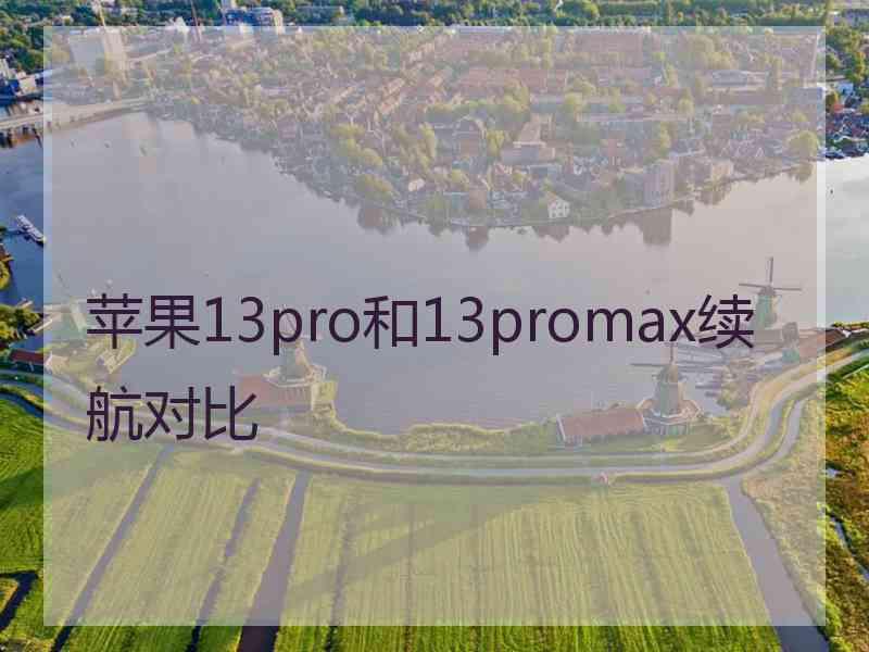 苹果13pro和13promax续航对比