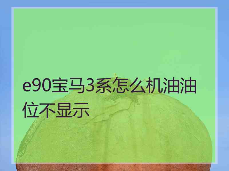 e90宝马3系怎么机油油位不显示