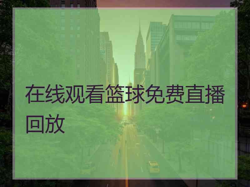 在线观看篮球免费直播回放