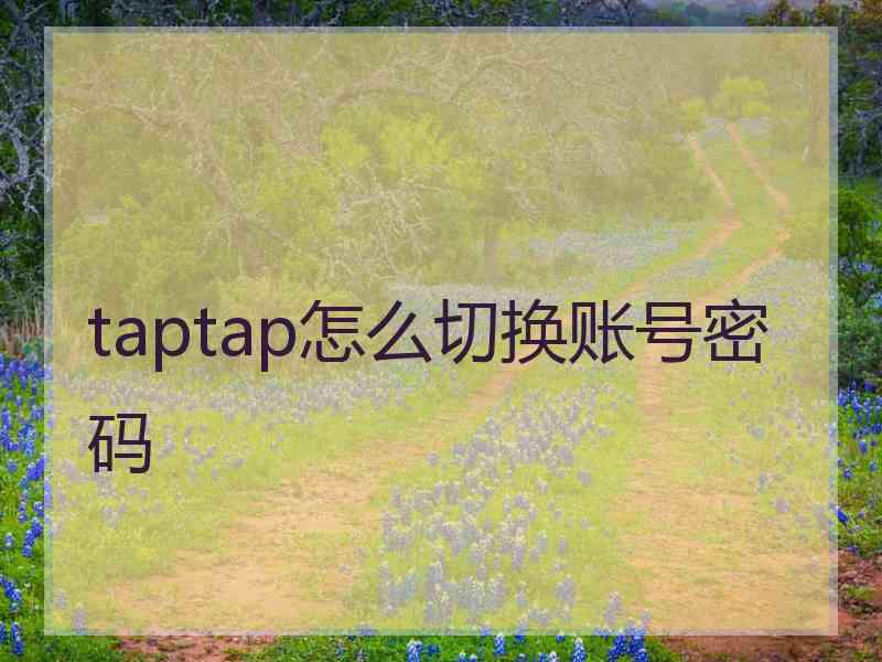 taptap怎么切换账号密码