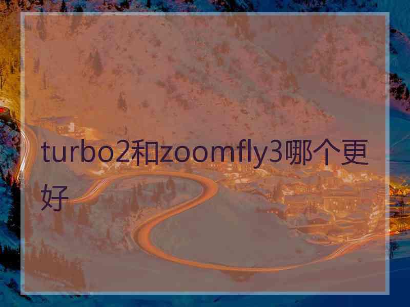 turbo2和zoomfly3哪个更好