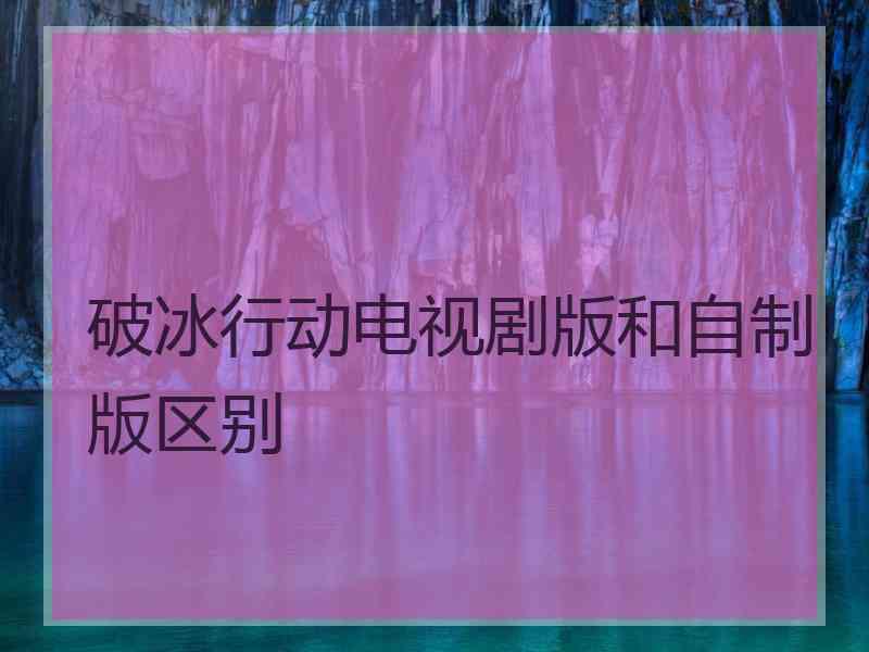 破冰行动电视剧版和自制版区别