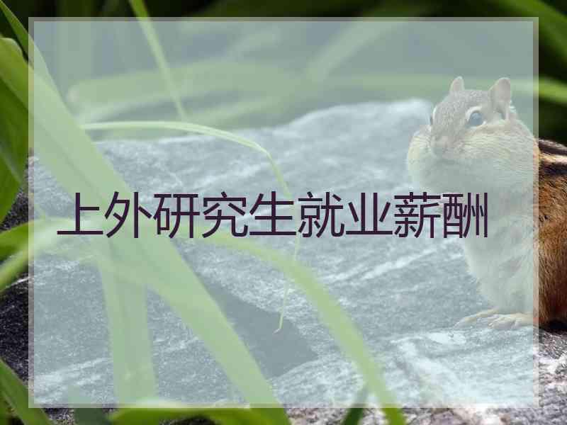 上外研究生就业薪酬