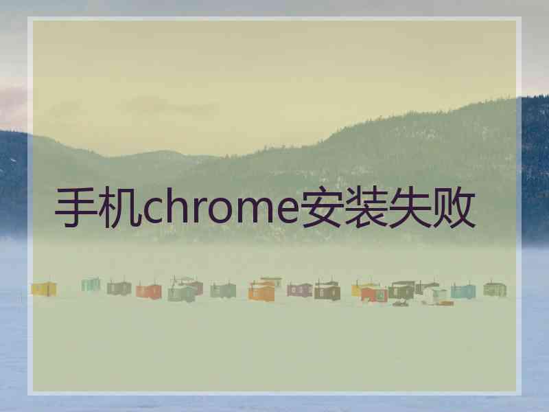 手机chrome安装失败