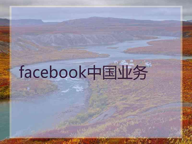 facebook中国业务