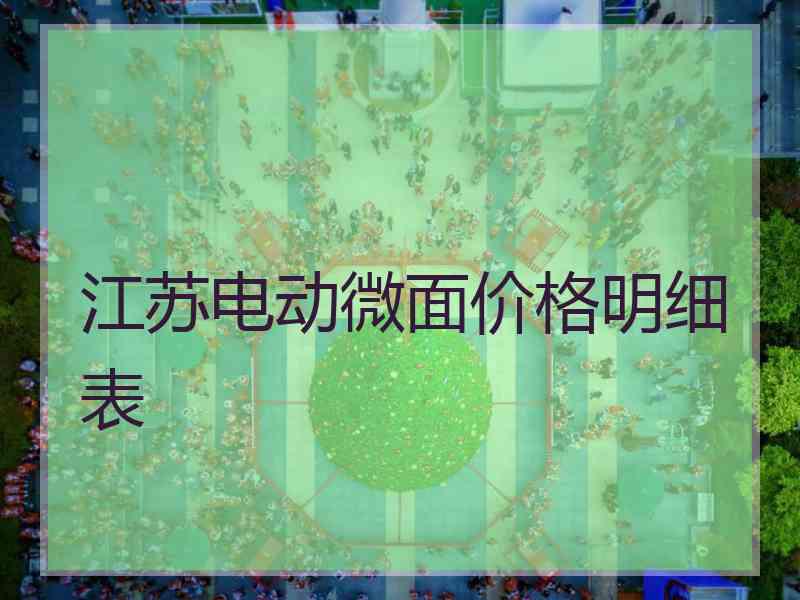 江苏电动微面价格明细表