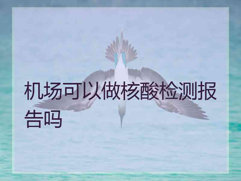 机场可以做核酸检测报告吗