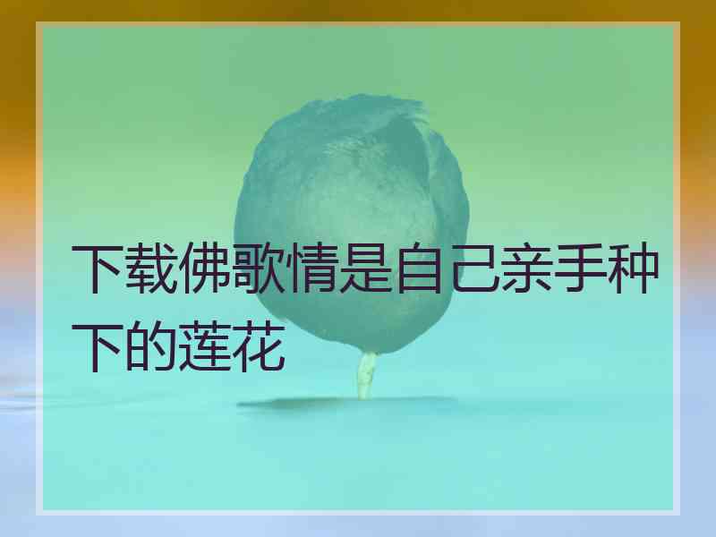 下载佛歌情是自己亲手种下的莲花