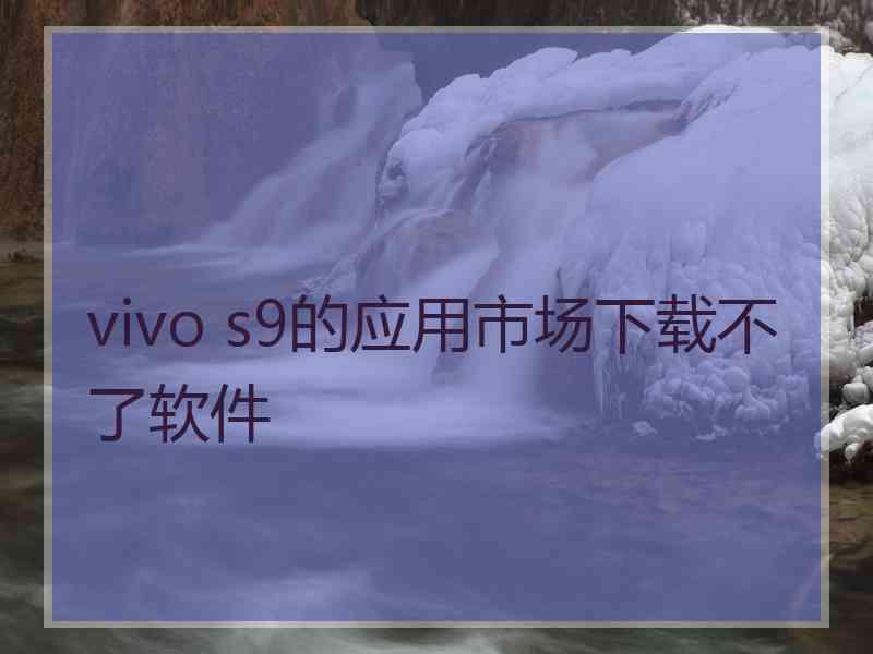 vivo s9的应用市场下载不了软件