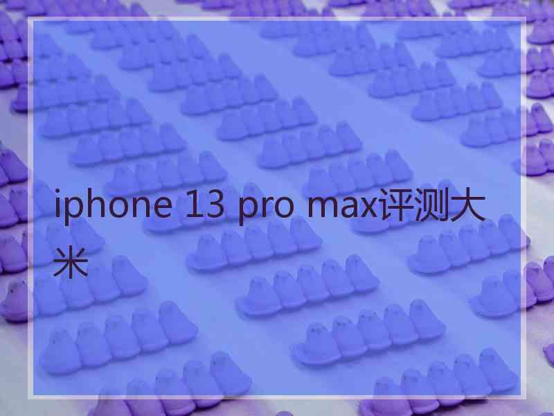 iphone 13 pro max评测大米