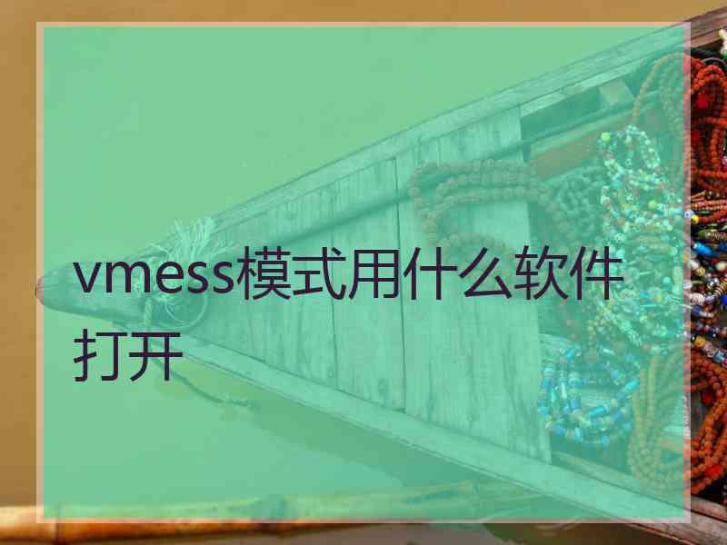 vmess模式用什么软件打开