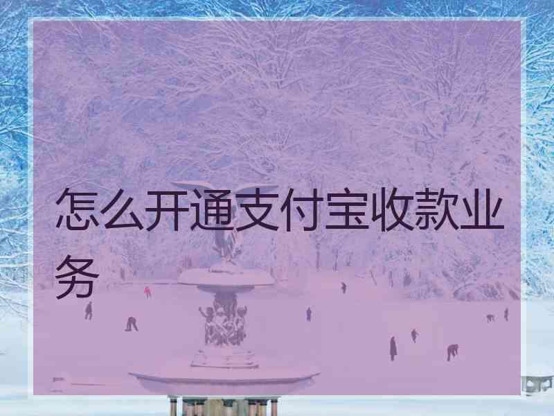 怎么开通支付宝收款业务