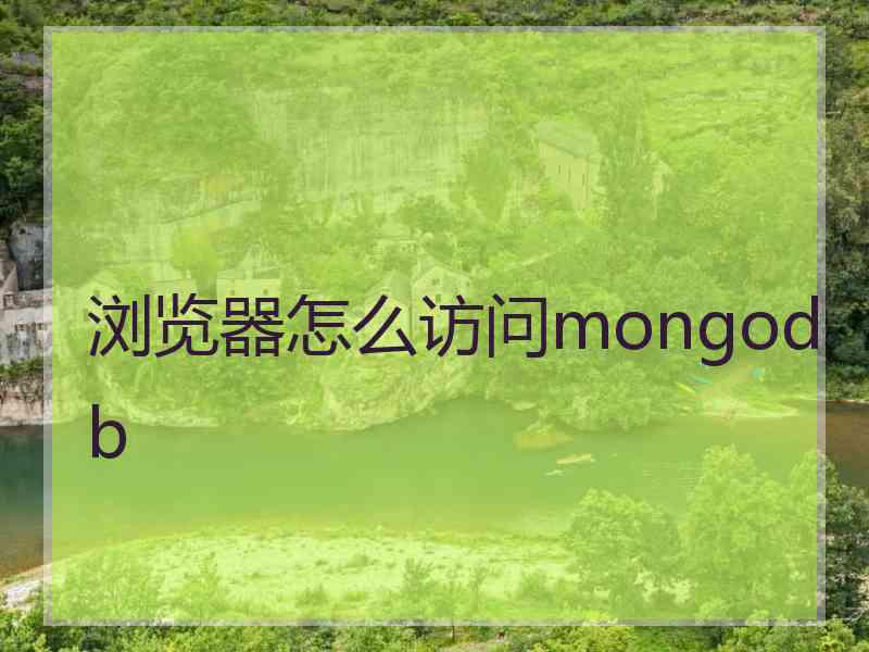 浏览器怎么访问mongodb