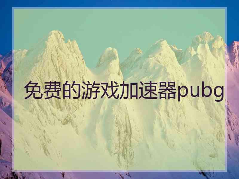 免费的游戏加速器pubg