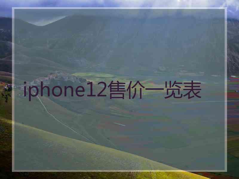 iphone12售价一览表