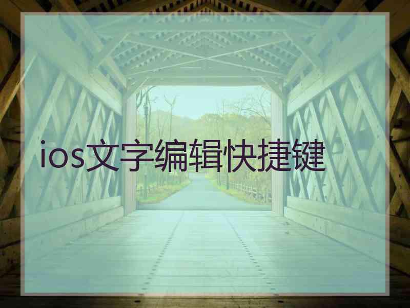 ios文字编辑快捷键