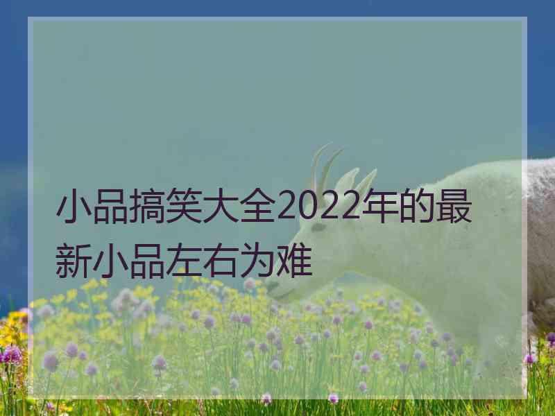 小品搞笑大全2022年的最新小品左右为难