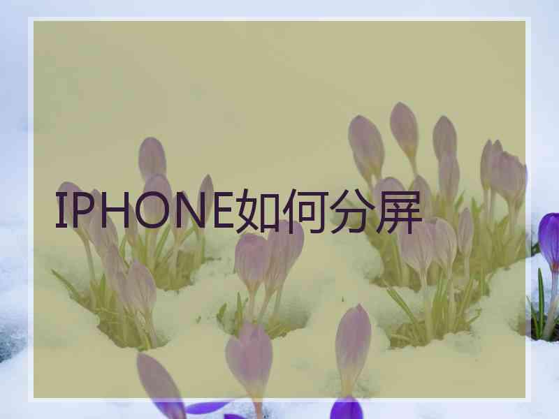 IPHONE如何分屏