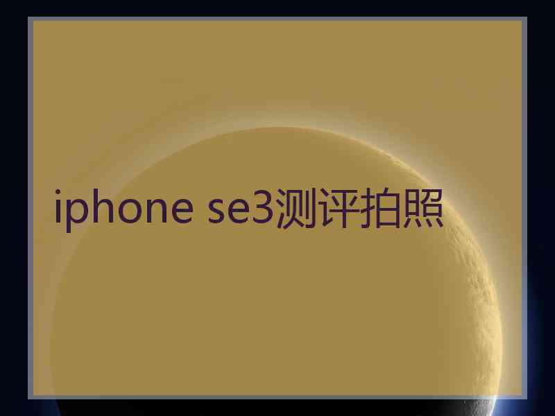 iphone se3测评拍照