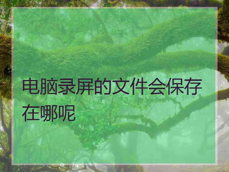 电脑录屏的文件会保存在哪呢