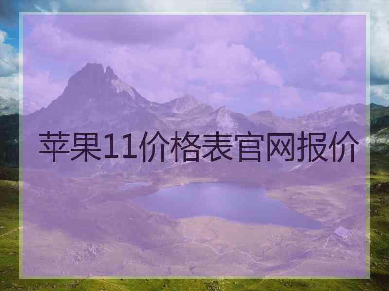 苹果11价格表官网报价