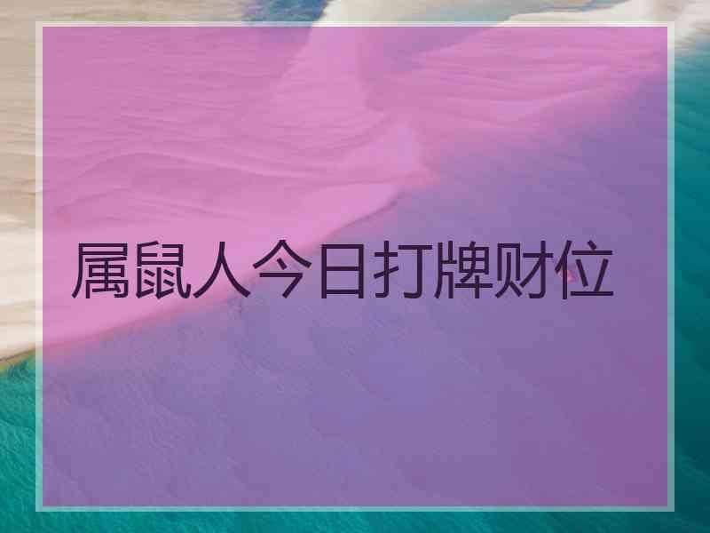 属鼠人今日打牌财位