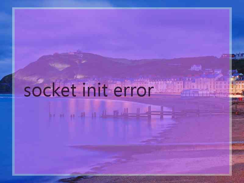 socket init error