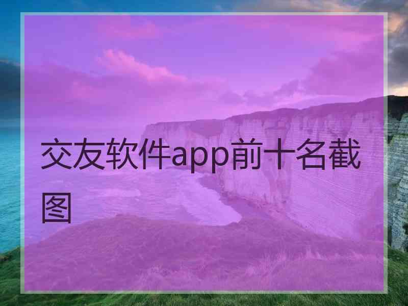 交友软件app前十名截图