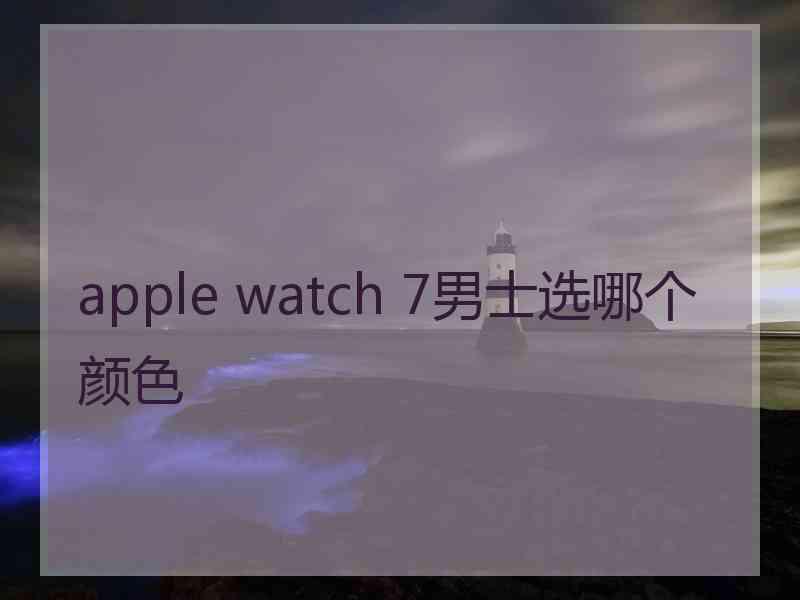 apple watch 7男士选哪个颜色