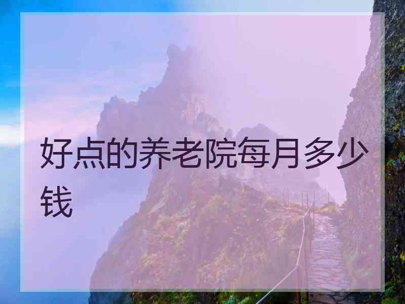 好点的养老院每月多少钱