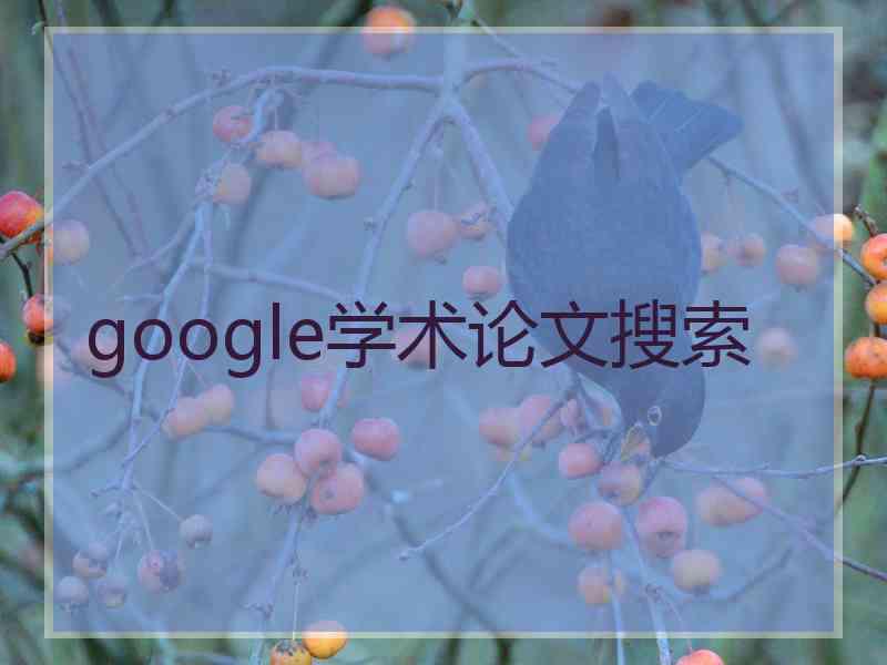 google学术论文搜索