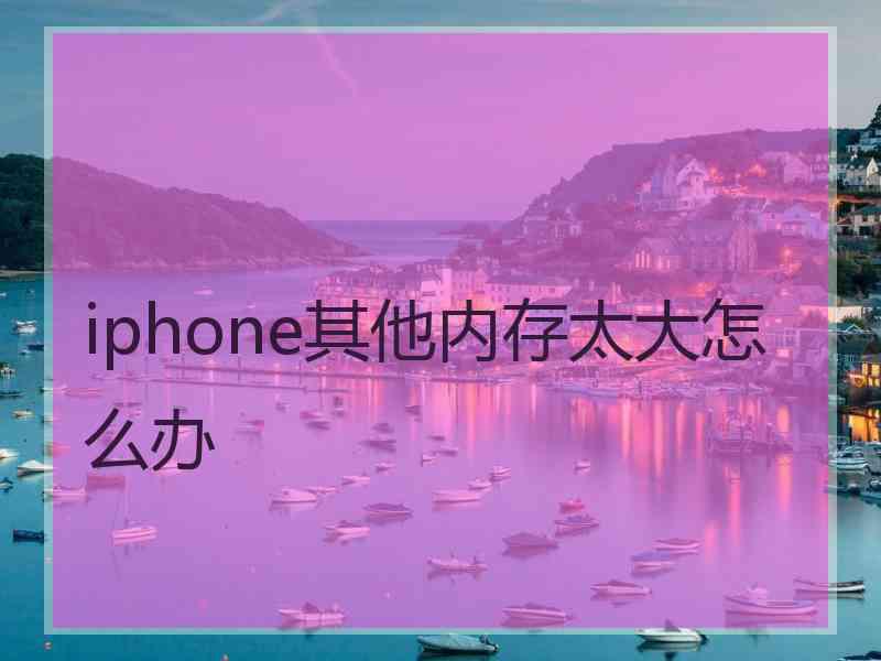 iphone其他内存太大怎么办