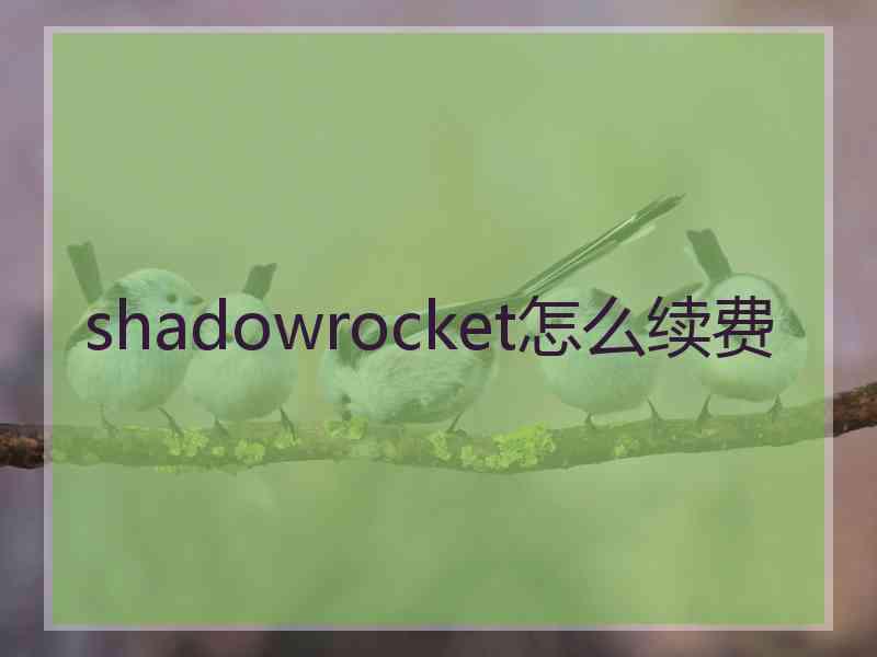 shadowrocket怎么续费