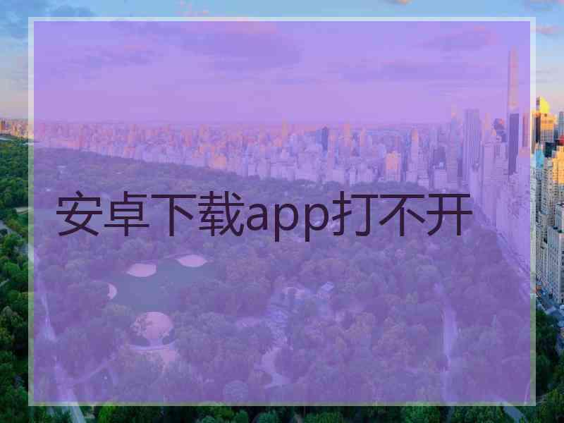 安卓下载app打不开