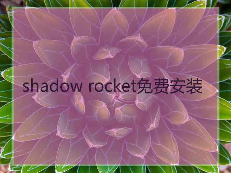 shadow rocket免费安装