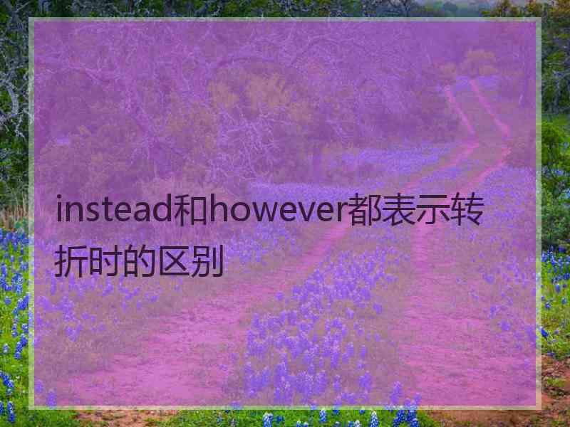 instead和however都表示转折时的区别