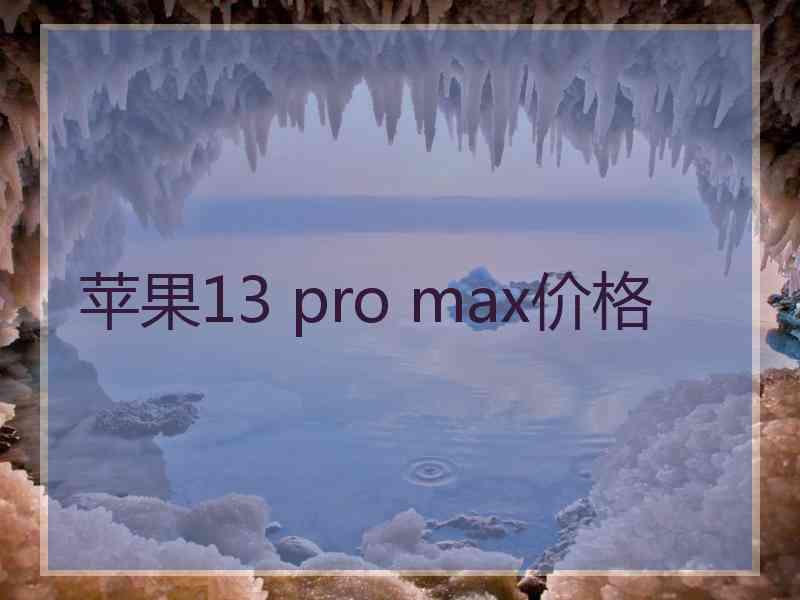 苹果13 pro max价格