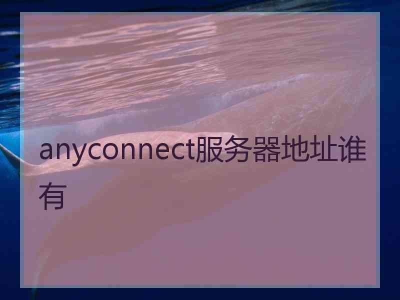 anyconnect服务器地址谁有