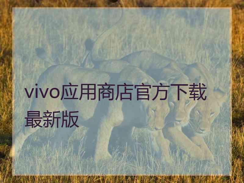 vivo应用商店官方下载最新版