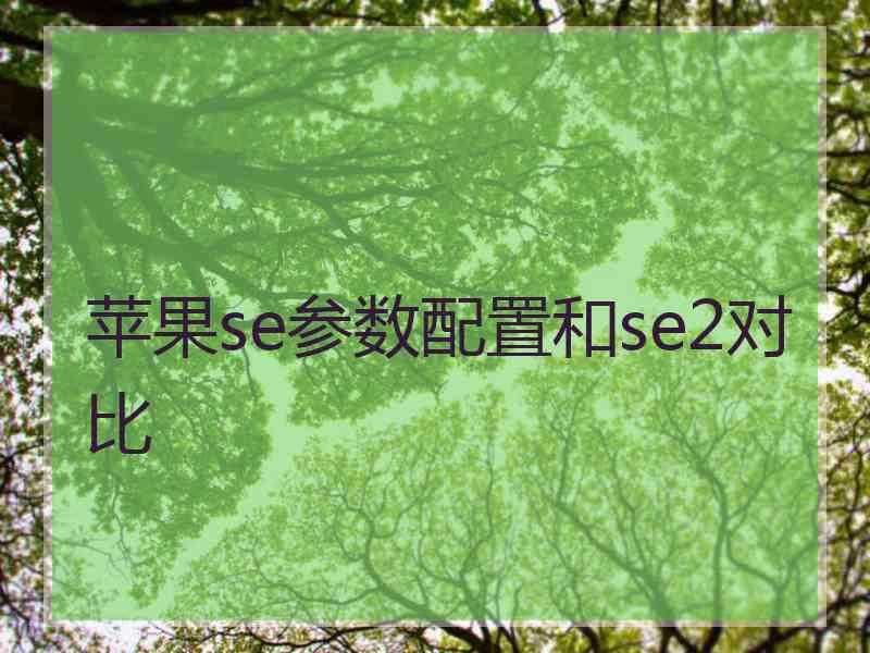 苹果se参数配置和se2对比